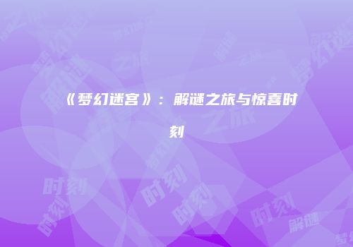《梦幻迷宫》：解谜之旅与惊喜时刻