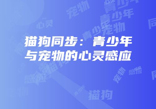 猫狗同步：青少年与宠物的心灵感应