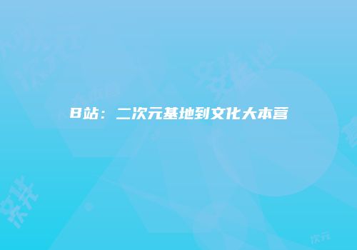 B站：二次元基地到文化大本营