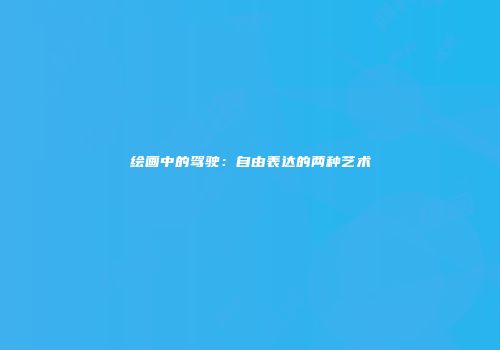 绘画中的驾驶：自由表达的两种艺术
