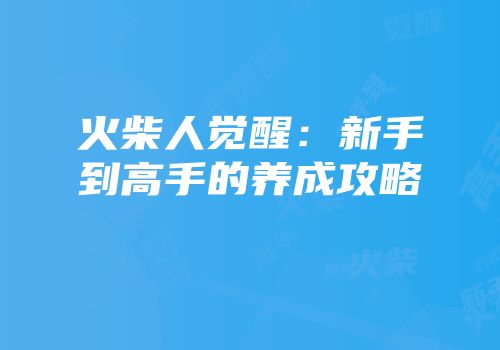 火柴人觉醒：新手到高手的养成攻略