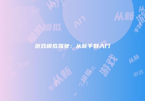 游戏模拟驾驶：从新手到入门