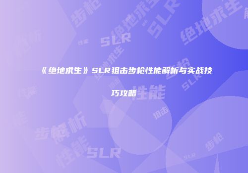 《绝地求生》SLR狙击步枪性能解析与实战技巧攻略