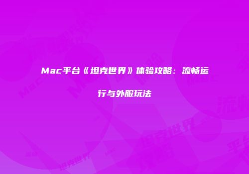 Mac平台《坦克世界》体验攻略：流畅运行与外服玩法