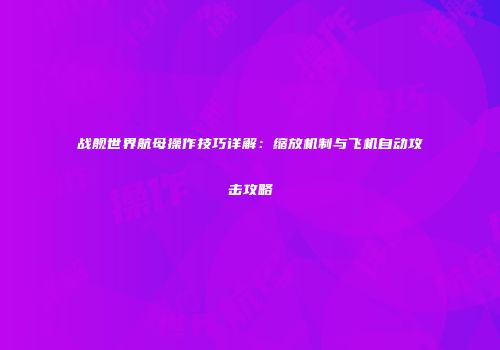 战舰世界航母操作技巧详解：缩放机制与飞机自动攻击攻略