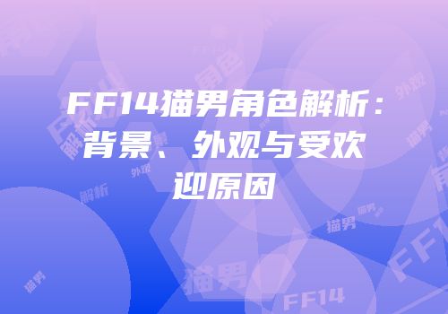 FF14猫男角色解析：背景、外观与受欢迎原因