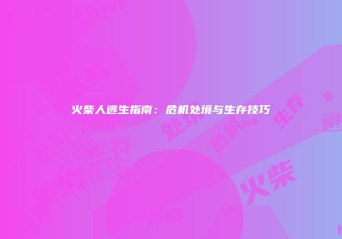 火柴人逃生指南：危机处境与生存技巧
