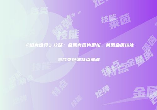 《坦克世界》攻略：金属壳图片解析、莱茵金属技能与各类炮弹特点详解