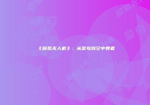 《模拟无人机》：从菜鸟到空中舞者