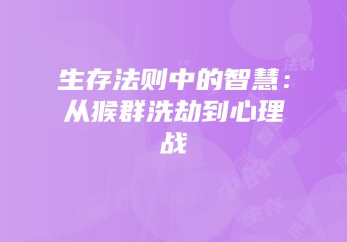 生存法则中的智慧：从猴群洗劫到心理战