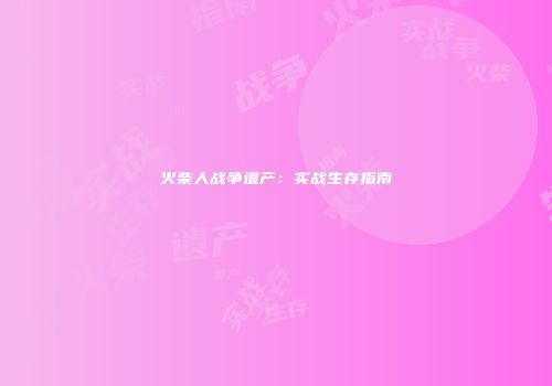 火柴人战争遗产：实战生存指南