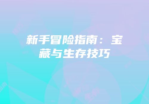 新手冒险指南：宝藏与生存技巧