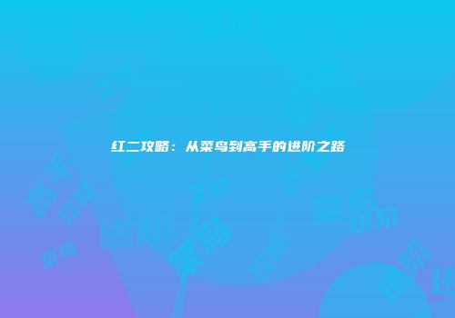 红二攻略：从菜鸟到高手的进阶之路