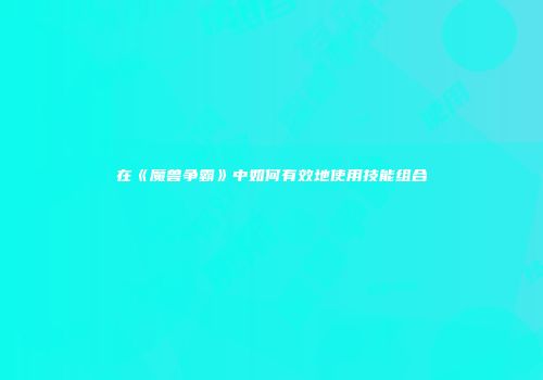 在《魔兽争霸》中如何有效地使用技能组合