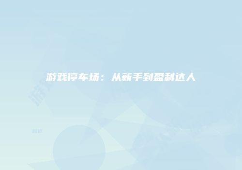 游戏停车场：从新手到盈利达人