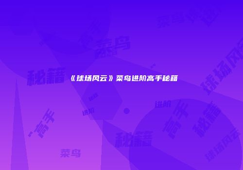 《球场风云》菜鸟进阶高手秘籍