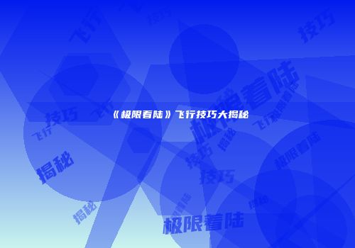 《极限着陆》飞行技巧大揭秘