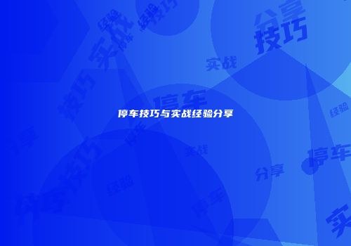 停车技巧与实战经验分享