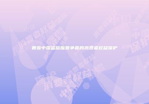 暴雪中国盗版魔兽争霸的消费者权益保护