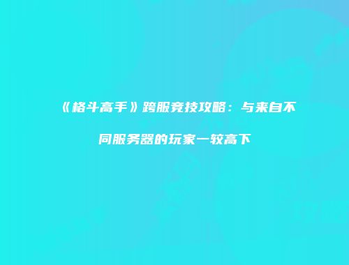 《格斗高手》跨服竞技攻略：与来自不同服务器的玩家一较高下