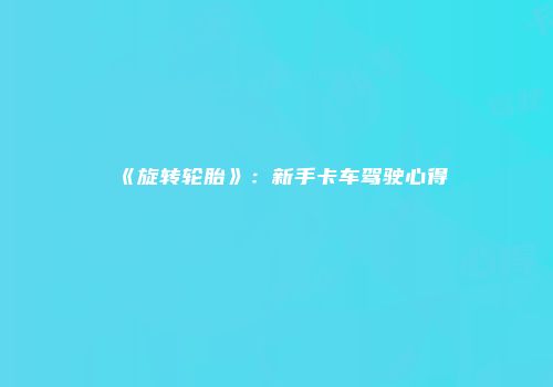 《旋转轮胎》：新手卡车驾驶心得