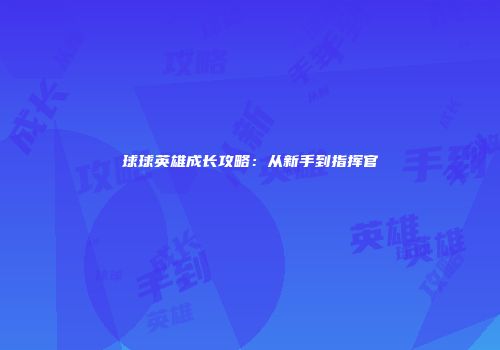 球球英雄成长攻略：从新手到指挥官