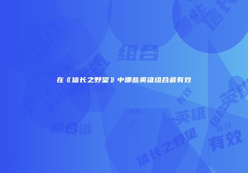 在《信长之野望》中哪些英雄组合最有效