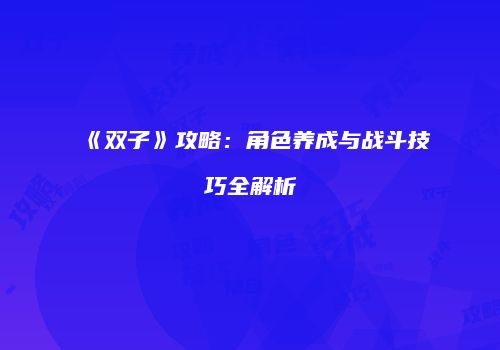 《双子》攻略：角色养成与战斗技巧全解析