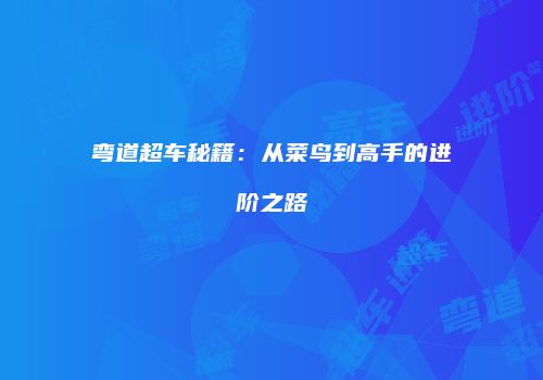 弯道超车秘籍：从菜鸟到高手的进阶之路