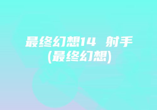 最终幻想14 射手(最终幻想)