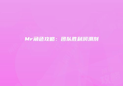 Mr角色攻略：团队胜利润滑剂