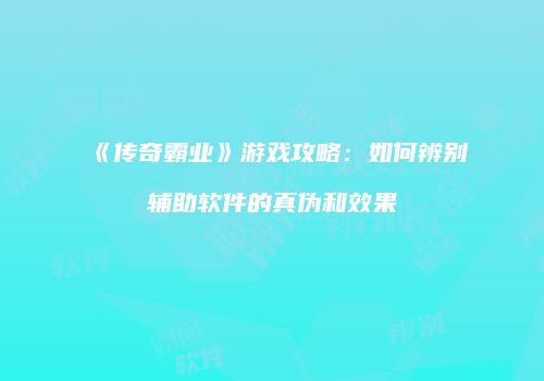 《传奇霸业》游戏攻略：如何辨别辅助软件的真伪和效果