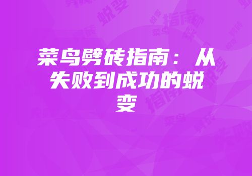 菜鸟劈砖指南：从失败到成功的蜕变