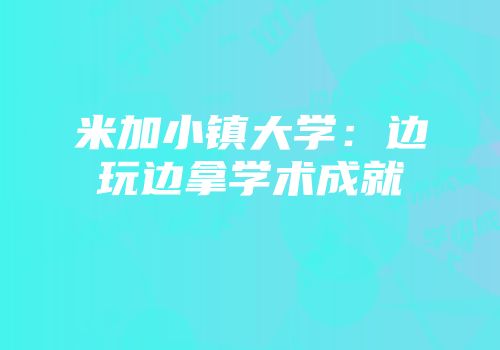 米加小镇大学：边玩边拿学术成就