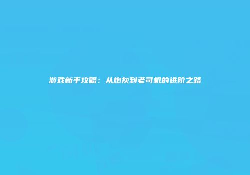 游戏新手攻略：从炮灰到老司机的进阶之路