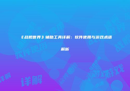 《战舰世界》辅助工具详解：软件使用与游戏术语解析
