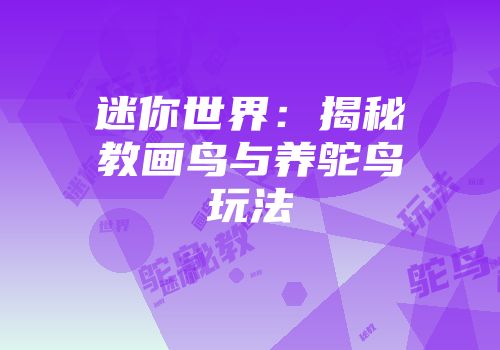 迷你世界：揭秘教画鸟与养鸵鸟玩法