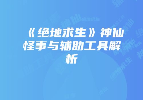 《绝地求生》神仙怪事与辅助工具解析