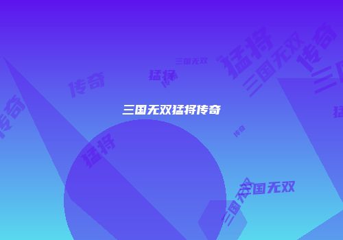 三国无双猛将传奇