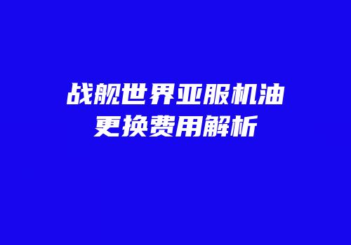 战舰世界亚服机油更换费用解析