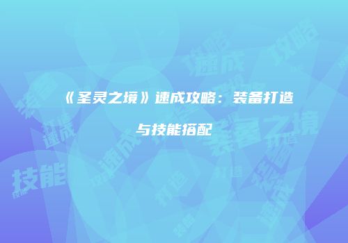 《圣灵之境》速成攻略：装备打造与技能搭配