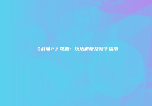 《战龟2》攻略：玩法解析及新手指南