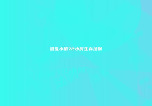 混乱小镇72小时生存法则