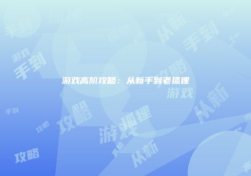 游戏高阶攻略：从新手到老狐狸