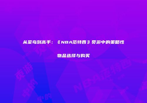 从菜鸟到高手：《NBA范特西》页游中的策略性物品选择与购买