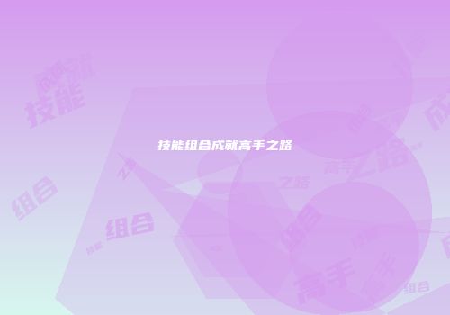 技能组合成就高手之路