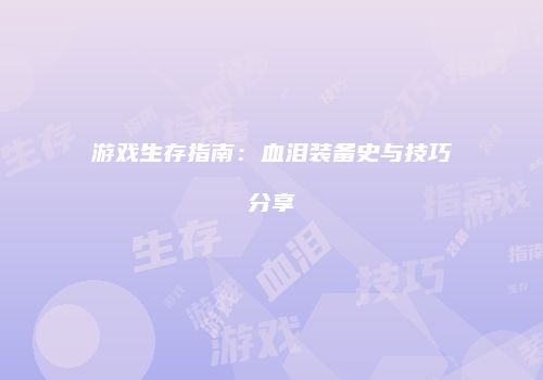 游戏生存指南：血泪装备史与技巧分享