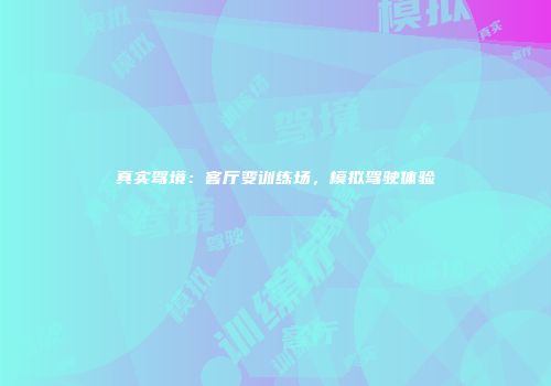 真实驾境：客厅变训练场，模拟驾驶体验