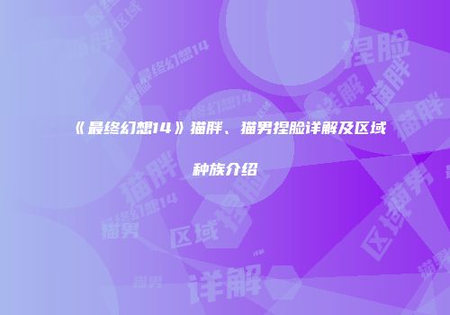 《最终幻想14》猫胖、猫男捏脸详解及区域种族介绍