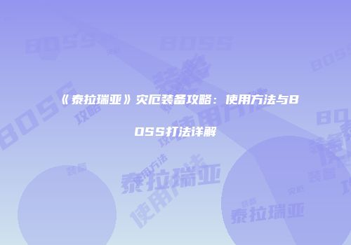 《泰拉瑞亚》灾厄装备攻略：使用方法与BOSS打法详解